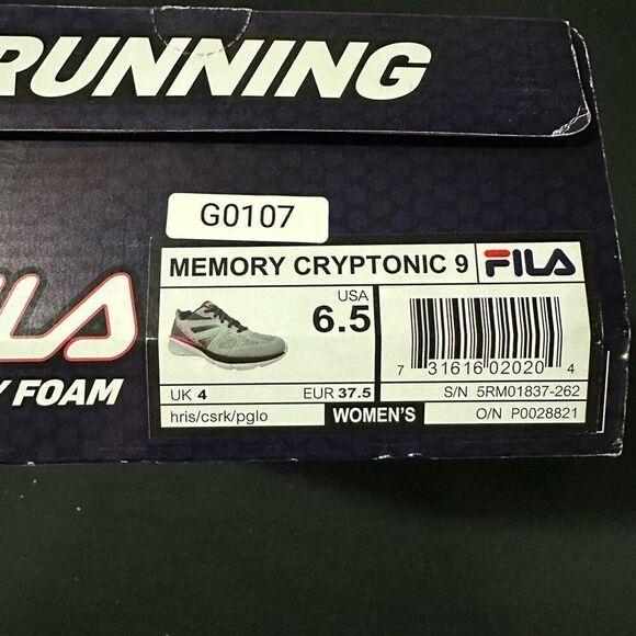 New Fila Memory Cryptonic 9 Pink Grey Running Shoes Sneakers 6.5 - Picture 6 of 6